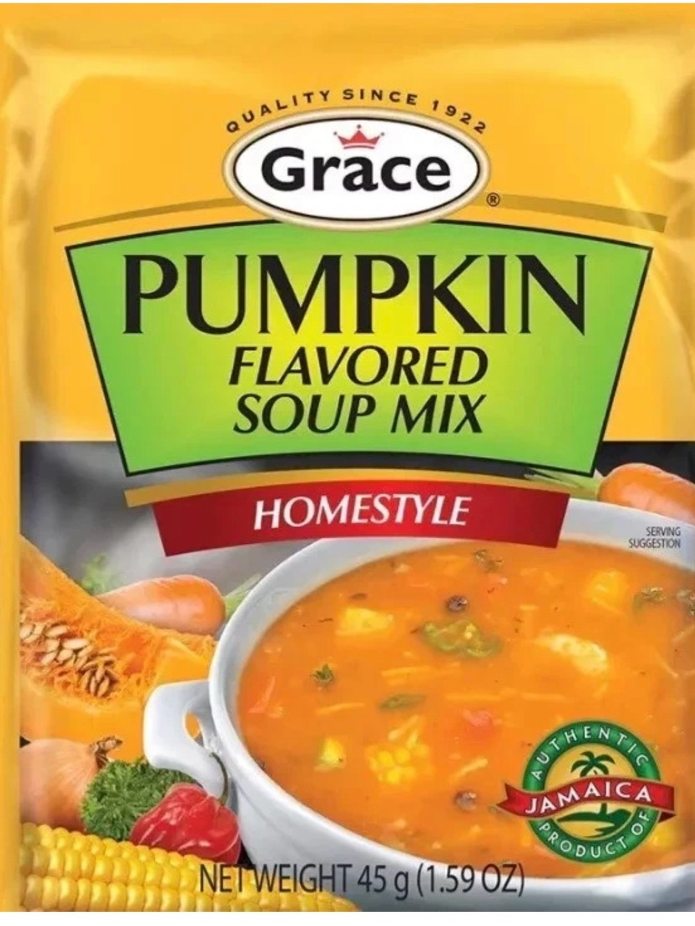 Grace Pumpkin Flavored Soup Mix
1.59oz Homestyle Jamaican Pumpkin(6 -
Pack) - Picture 2 of 2